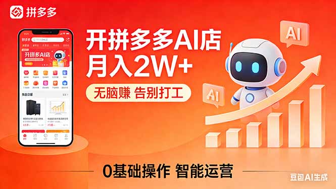 开一家拼多多AI店，月入2W+，无脑赚，告别打工，附SOP手册-铜臭网