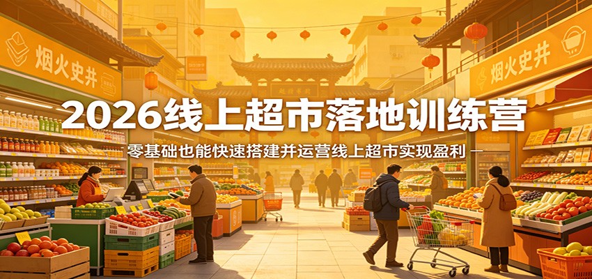 2026线上超市落地训练营，零基础也能快速搭建并运营线上超市实现盈利-铜臭网
