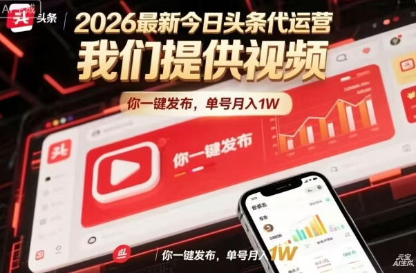 今日头条躺賺模式，你9我1，操作简单，一键发布，单机日入数百，长期合作【揭秘】-铜臭网