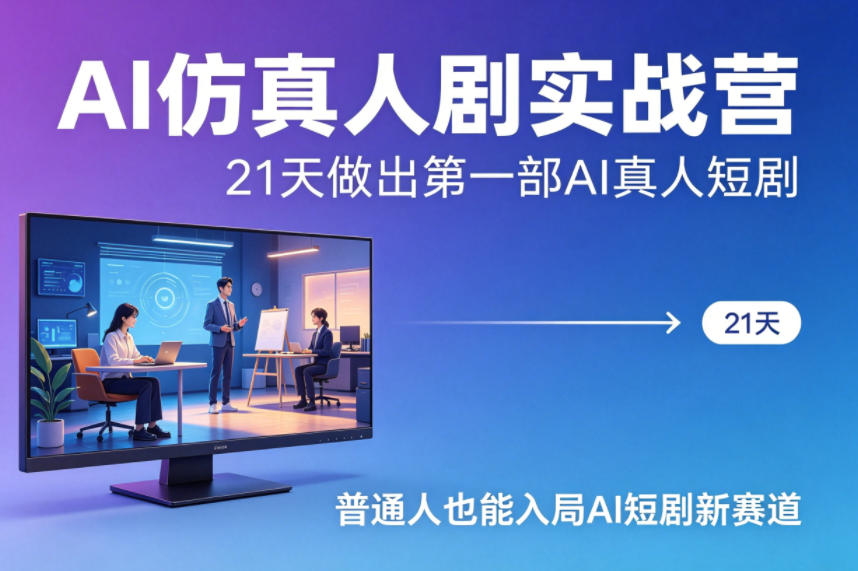 AI仿真人剧实战营，21天做出第一部AI真人短剧，普通人也能入局AI短剧新赛道(更新)-铜臭网