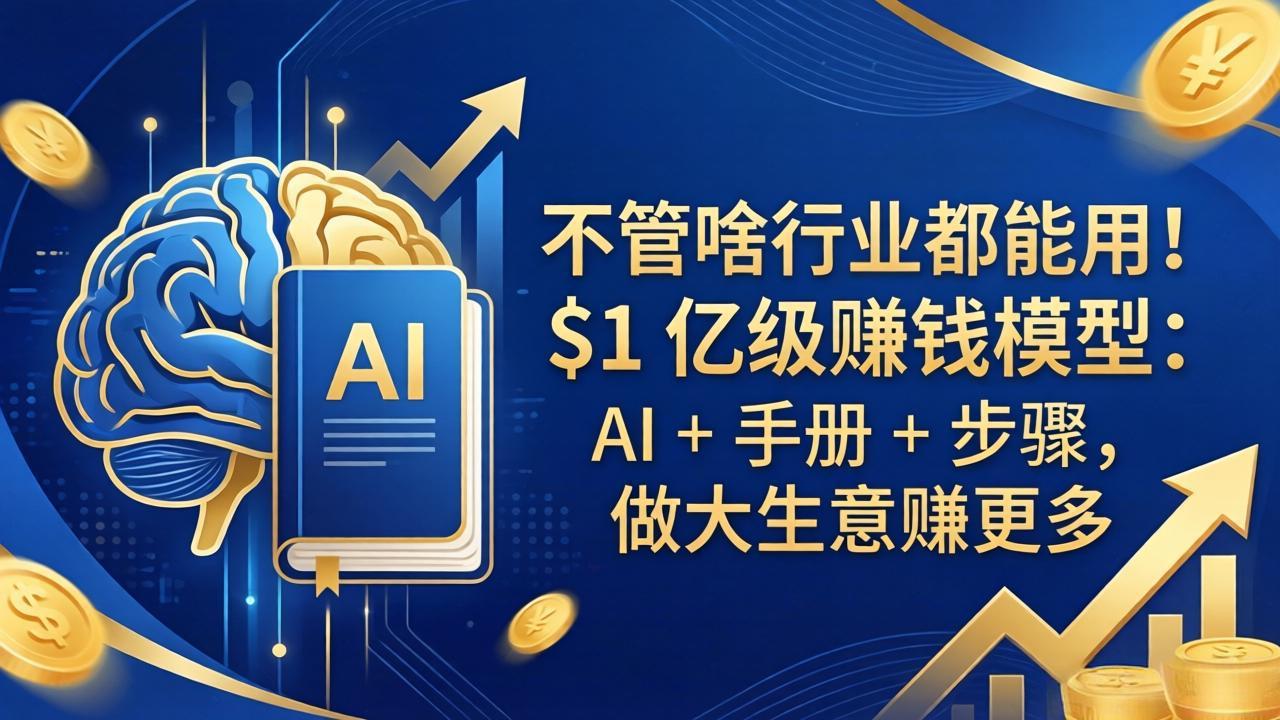 不管啥行业都能用！$1 亿级赚钱模型：AI + 手册 + 步骤，做大生意赚更多-铜臭网