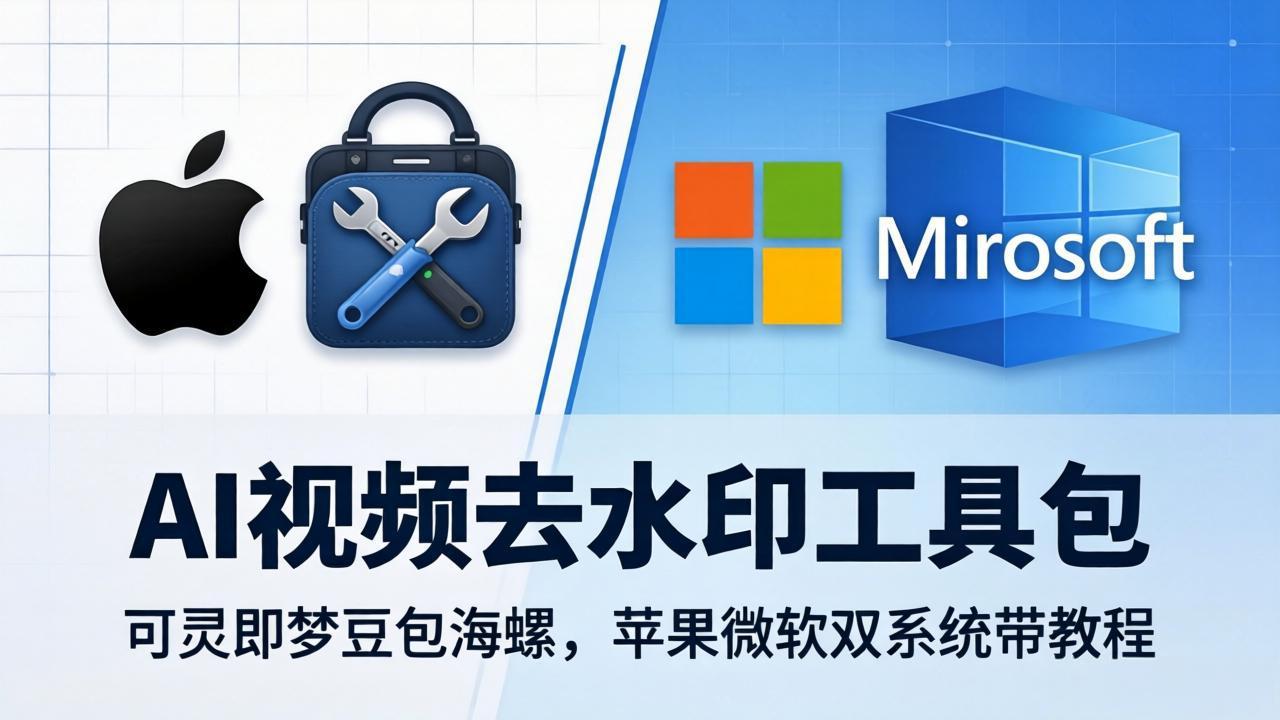 AI视频去水印工具包：可灵即梦豆包海螺，苹果微软双系统带教程-铜臭网