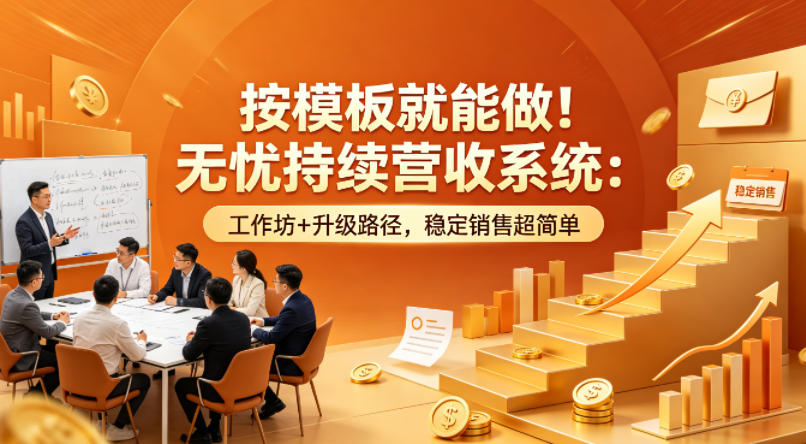 按模板就能做！无忧持续营收系统：工作坊+升级路径，稳定销售超简单【原创双语字幕】-铜臭网