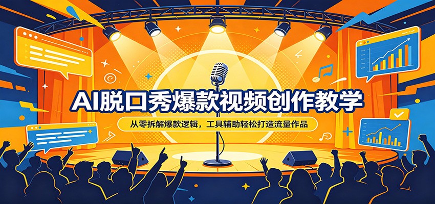AI脱口秀爆款视频创作教学：从零拆解爆款逻辑，工具辅助轻松打造流量作品-铜臭网