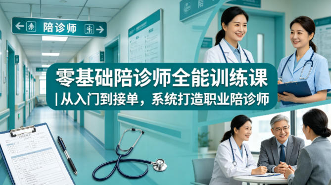 零基础陪诊师全能训练课｜从入门到接单，系统打造职业陪诊师-铜臭网