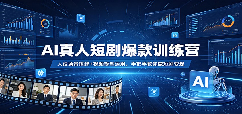 AI真人短剧爆款训练营：人设场景搭建+视频模型运用，手把手教你做短剧变现-铜臭网