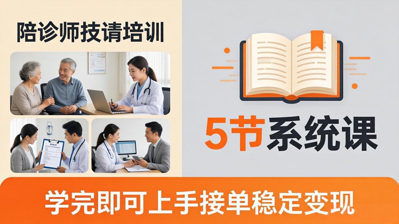 想做陪诊师不知从何下手？5节系统课教你掌握核心技能，学完即可上手接单稳定变现-铜臭网