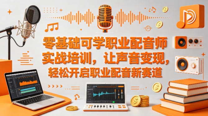 零基础可学职业配音师实战培训，让声音变现，轻松开启职业配音新赛道-铜臭网