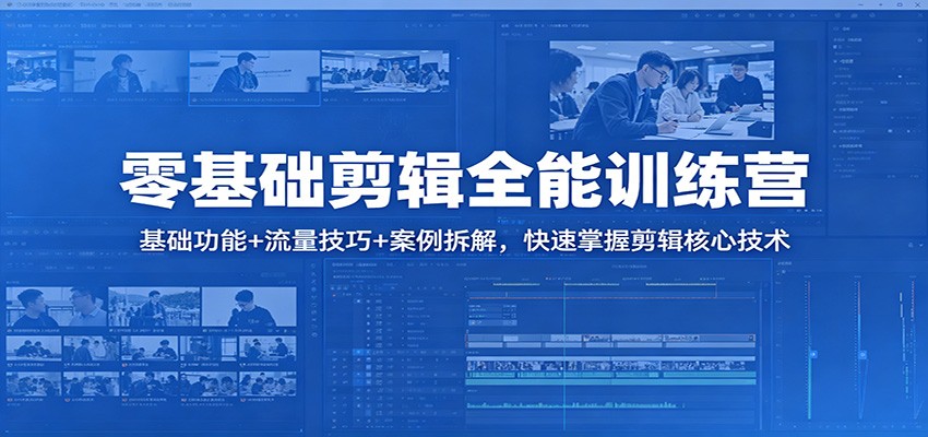 零基础剪辑全能训练营：基础功能+流量技巧+案例拆解，快速掌握剪辑核心技术-铜臭网