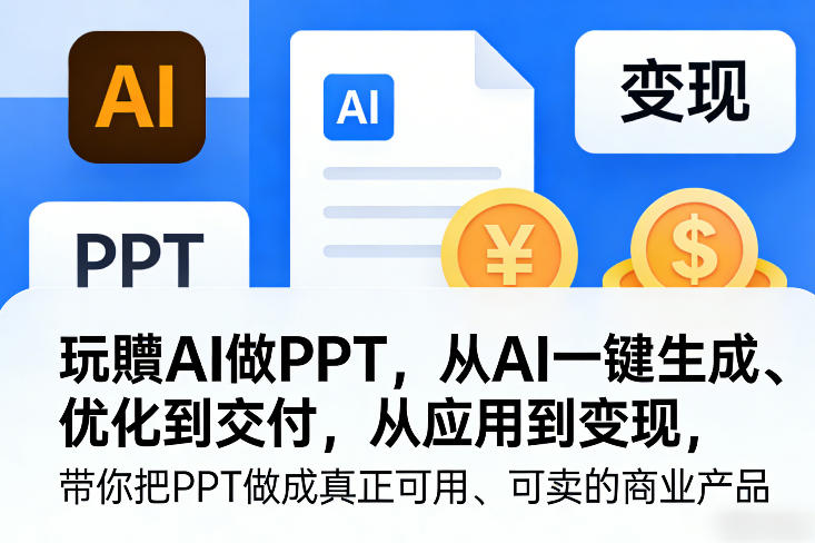 玩賺AI做PPT，从AI一键生成、优化到交付，从应用到变现，带你把PPT做成真正可用、可卖的商业产品(更新0421)-铜臭网