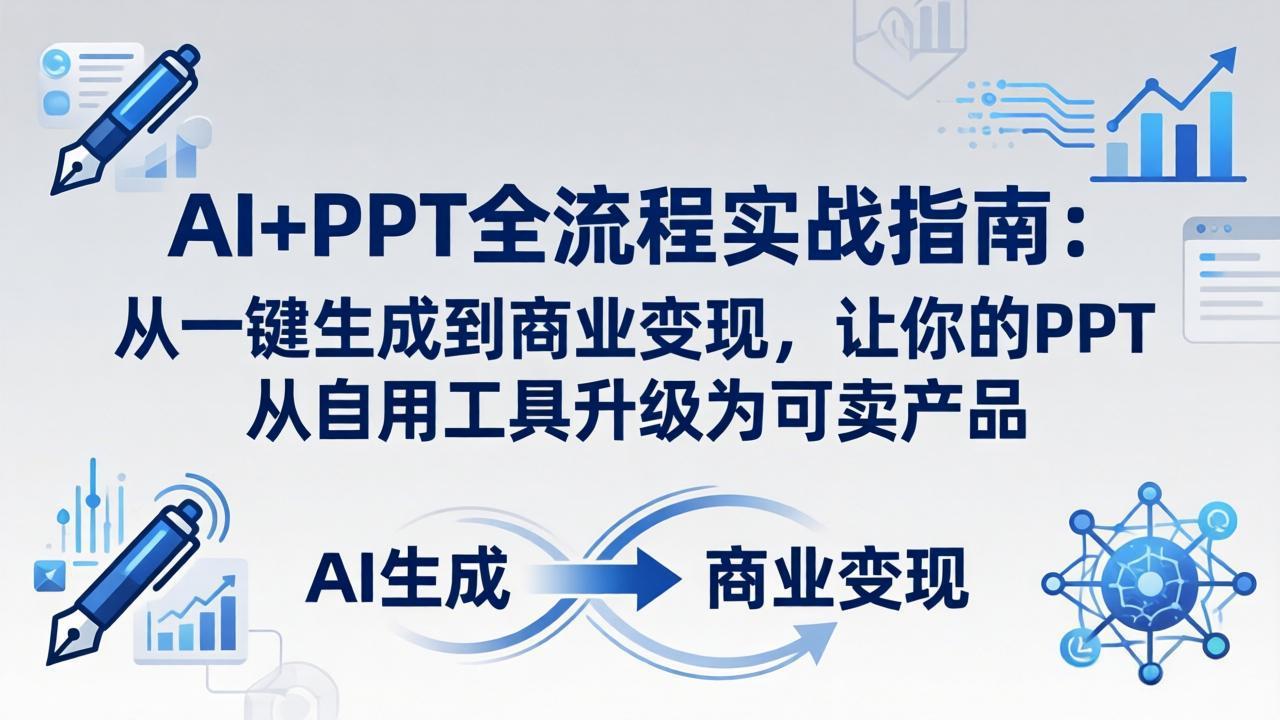 AI+PPT全流程实战指南-更新4月21：从一键生成到商业变现，让你的PPT从自用工具升级为可卖产品-铜臭网