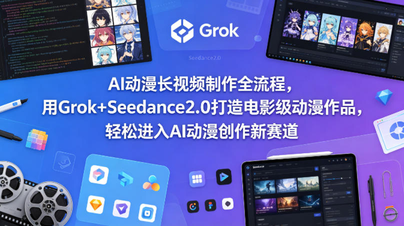 AI动漫长视频制作全流程，用Grok+Seedance2.0打造电影级动漫作品，轻松进入AI动漫创作新赛道-铜臭网