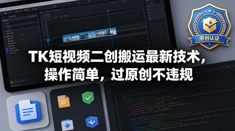 TK短视频二创搬运最新技术，操作简单，过原创不违规-铜臭网