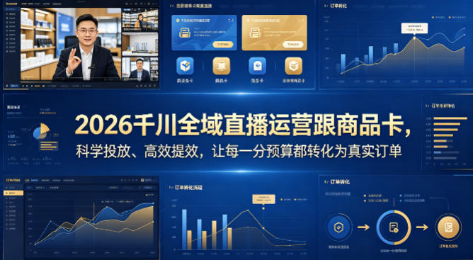 2026千川全域直播运营跟商品卡，科学投放、高效提效，让每一分预算都转化为真实订单-铜臭网