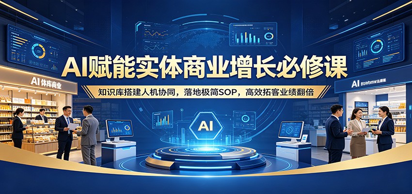 AI赋能实体商业增长必修课：知识库搭建人机协同，落地极简SOP，高效拓客业绩翻倍-铜臭网