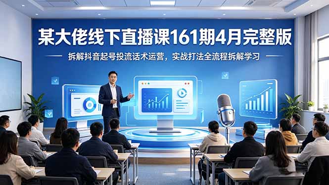 某大佬线下直播课161期4月完整版，拆解抖音起号投流话术运营，实战打法全流程拆解学习-铜臭网