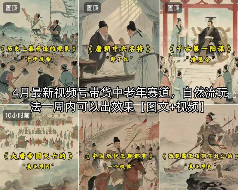 4月最新视频号带货中老年赛道，自然流玩法一周内可以出效果【图文+视频】-铜臭网