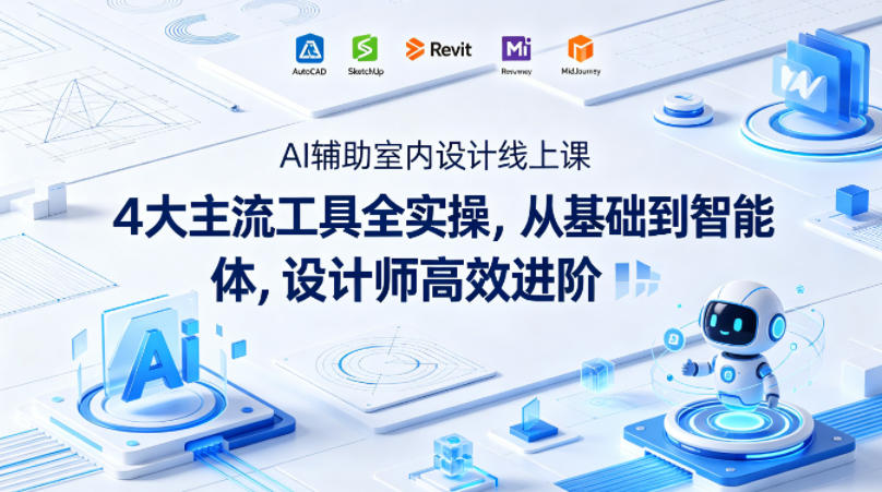 AI辅助室内设计线上课｜4大主流工具全实操，从基础到智能体，设计师高效进阶-铜臭网