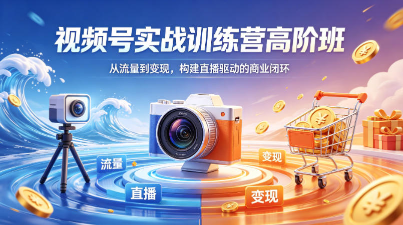 视频号实战训练营高阶班，从流量到变现，构建直播驱动的商业闭环(26年4月)-铜臭网