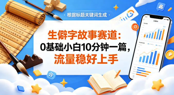 公众号流量主——生僻字故事赛道，流量稳，好上手，0基础小白也能10分钟一篇-铜臭网