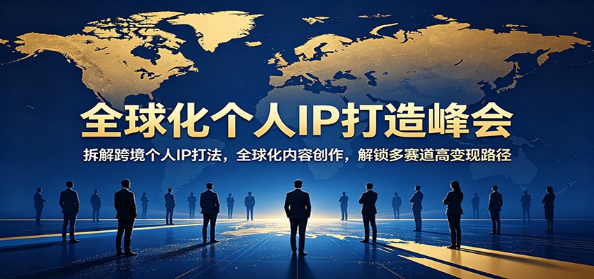 全球化个人IP打造峰会：拆解跨境个人IP打法，全球化内容创作，解锁多赛道高变现路径-铜臭网