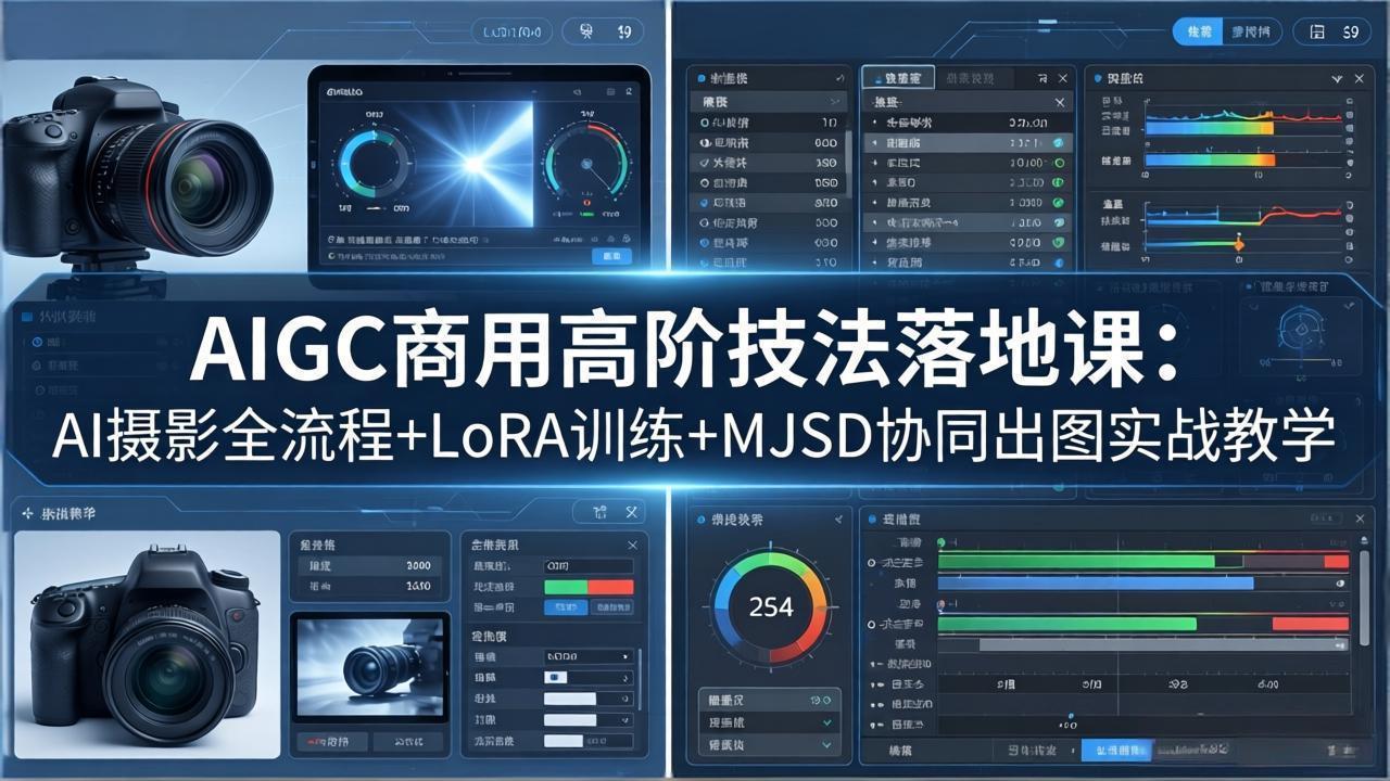 AIGC商用高阶技法落地课：AI摄影全流程+LoRA训练+MJSD协同出图实战教学-铜臭网