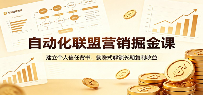 自动化联盟营销掘金课:建立个人信任背书,躺赚式解锁长期复利收益-铜臭网