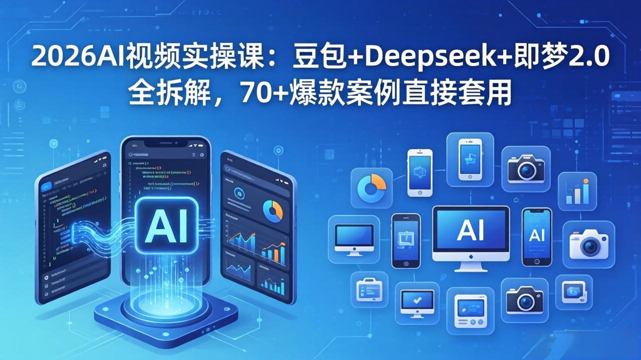 2026AI视频实操课：豆包+Deepseek+即梦2.0全拆解，70+爆款案例直接套用-铜臭网
