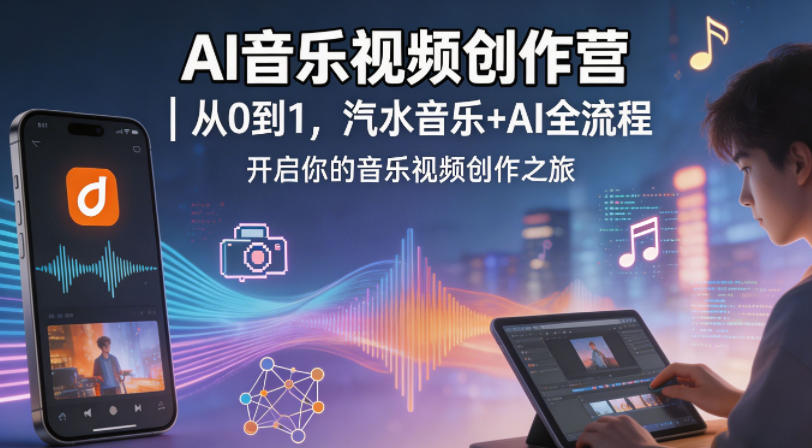 AI音乐视频创作营｜从0到1，汽水音乐+AI全流程，开启你的音乐视频创作之旅-铜臭网