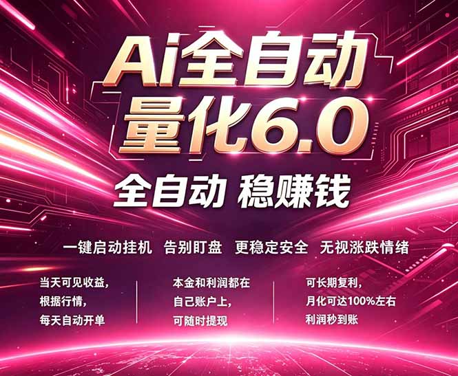 最新AI量化交易6.0，24小时自动运行，绿色稳定！日入1000+-铜臭网