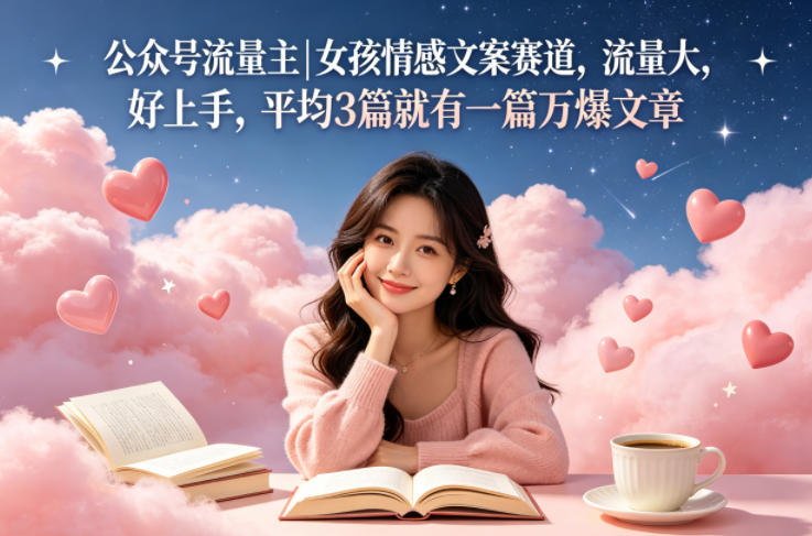 公众号流量主女孩情感文案赛道，流量大，好上手，平均3篇就有一篇万爆文章-铜臭网