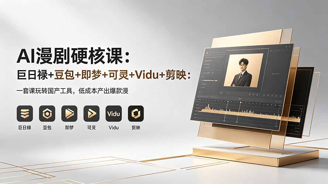 AI漫剧硬核课：巨日禄+豆包+即梦+可灵+Vidu+剪映：一套课玩转国产工具，低成本产出爆款漫剧-铜臭网