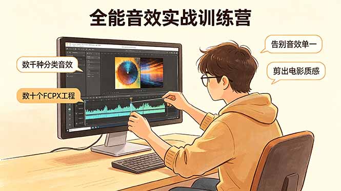 全能音效实战训练营：数千种分类音效+数十个FCPX工程，告别音效单一，剪出电影质感-铜臭网