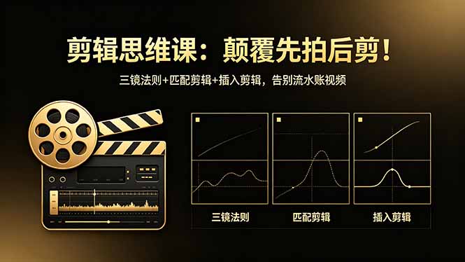 剪辑思维课:颠覆先拍后剪!三镜法则+匹配剪辑+插入剪辑,告别流水账视频-铜臭网