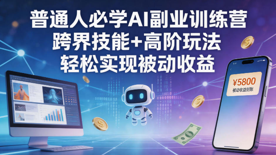 普通人必学AI副业训练营跨界技能+高阶玩法轻松实现被动收益-铜臭网