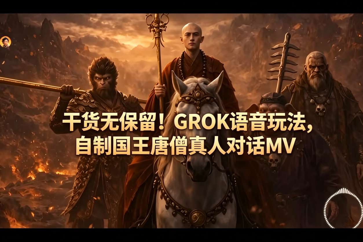 干货无保留！GROK语音玩法，自制国王唐僧真人对话MV-铜臭网
