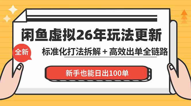 闲鱼虚拟从0到1系统化运营课程：标准化打法拆解 + 高效出单全链路教学，新手也能日出100单-铜臭网
