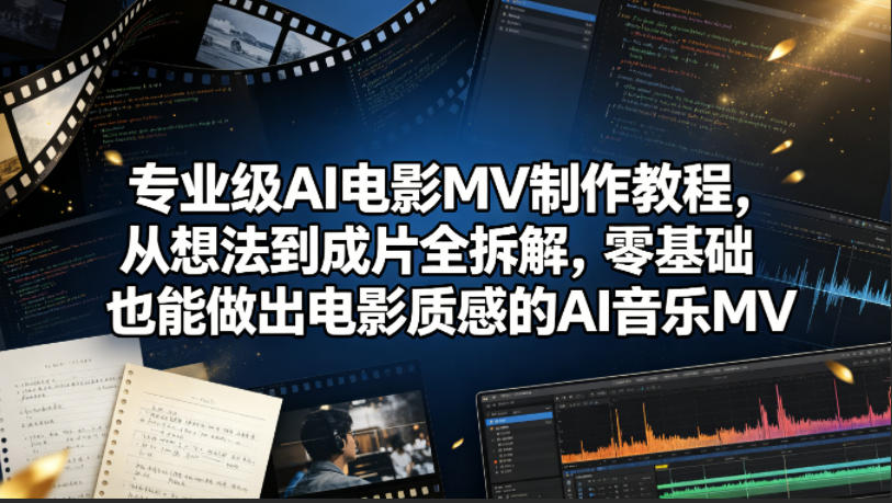 专业级AI电影MV制作教程，从想法到成片全拆解，零基础也能做出电影质感的AI音乐MV-铜臭网