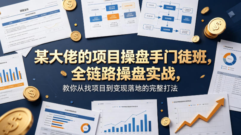 某大佬的项目操盘手门徒班，全链路操盘实战，教你从找项目到变现落地的完整打法-铜臭网