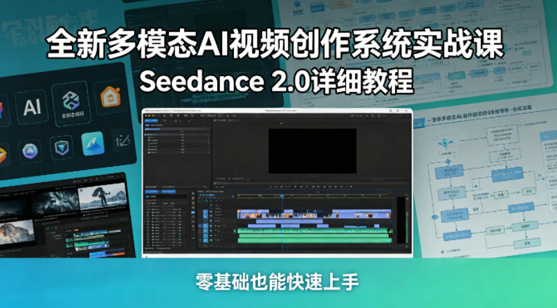 全新多模态AI视频创作系统实战课，Seedance 2.0详细教程，零基础也能快速上手-铜臭网