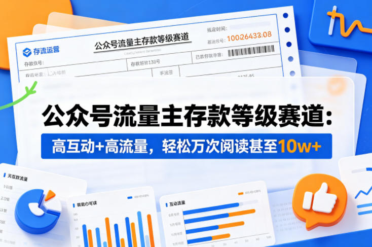 公众号流量主之存款等级赛道，高互动+高流量，轻松达到万次阅读，甚至10w+-铜臭网