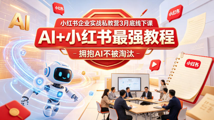 小红书企业实战私教营3月底线下课，AI+小红书最强教程，拥抱AI不被淘汰-铜臭网
