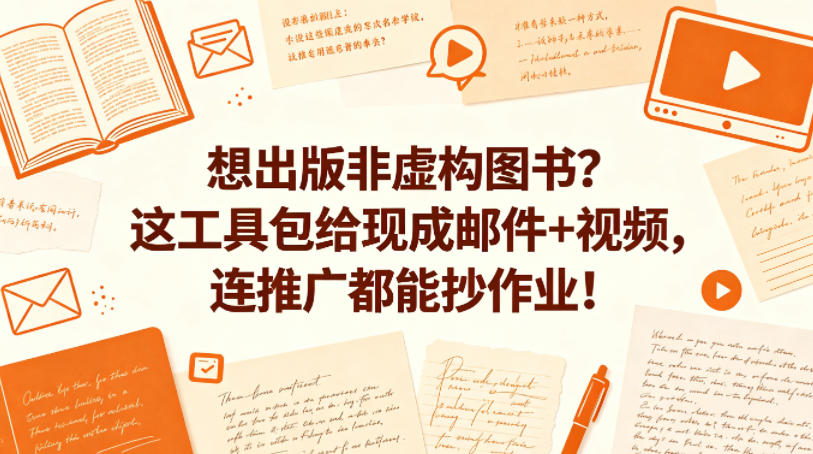 想出版非虚构图书？这工具包给现成邮件+视频，连推广都能抄作业！【原创双语字幕】-铜臭网