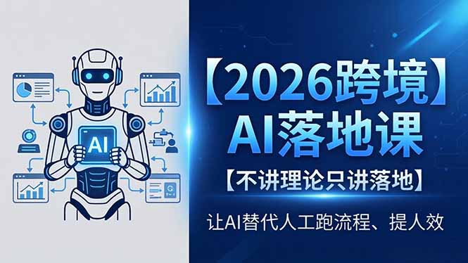 2026跨境AI落地课，不讲理论只讲落地，让AI替代人工跑流程、提人效-铜臭网