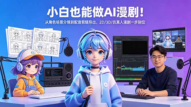 小白也能做AI漫剧！从角色场景分镜到配音剪辑导出，2D/3D/仿真人漫剧一步到位-铜臭网