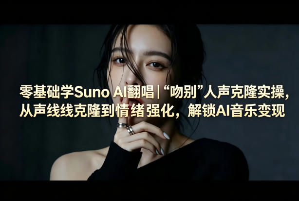 零基础学Suno AI翻唱｜《吻别》人声克隆实操，从声线克隆到情绪强化，解锁AI音乐变现-铜臭网