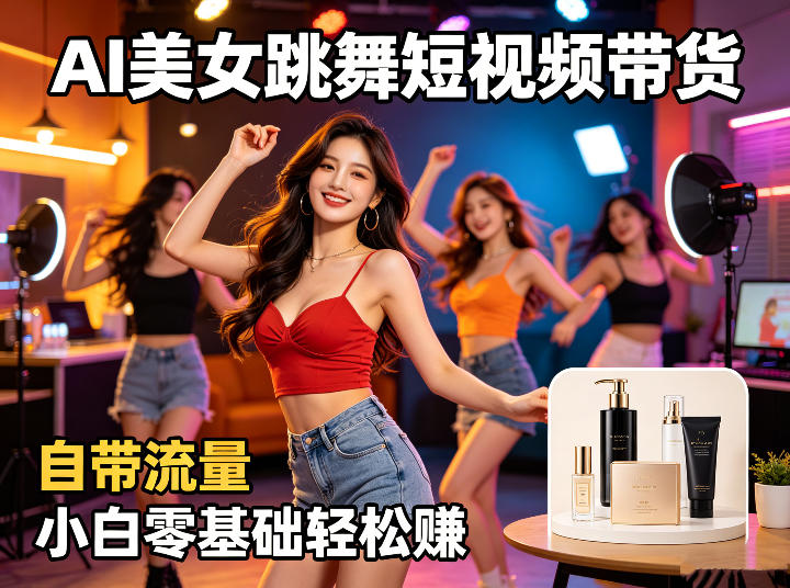 AI美女跳舞短视频带货：自带流量，小白零基础轻松賺，详细拆解-铜臭网