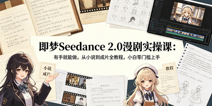 即梦Seedance 2.0漫剧实操课：有手就能做，从小说到成片全教程，小白零门槛上手-铜臭网