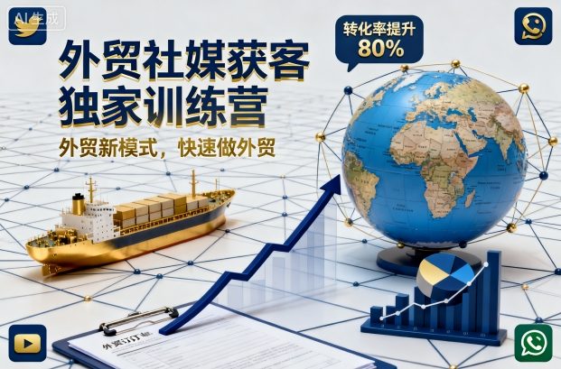 外贸社媒获客独家训练营，外贸新模式，快速做外贸(更新26年4月)-铜臭网