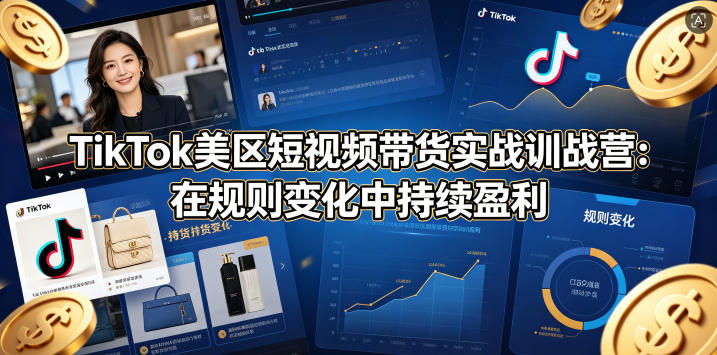 TikTok美区短视频带货实战训战营：在规则变化中持续盈利-铜臭网